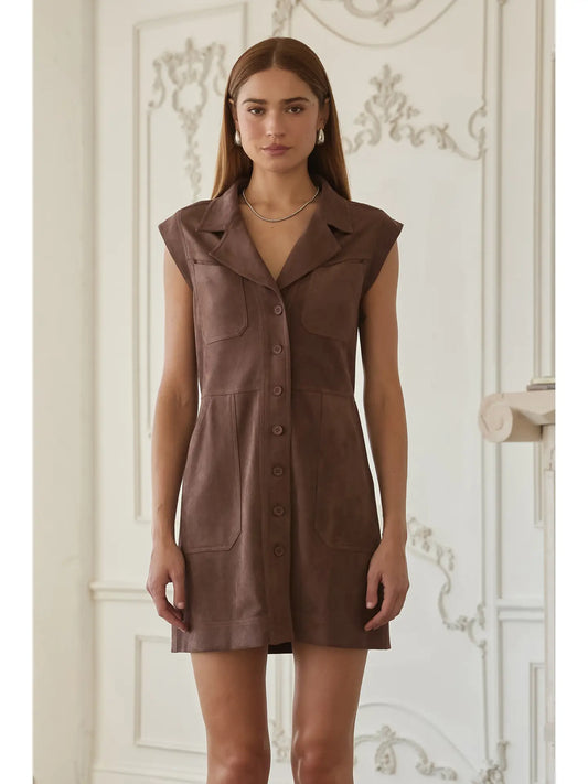 Chocolate Suede Mini Dress