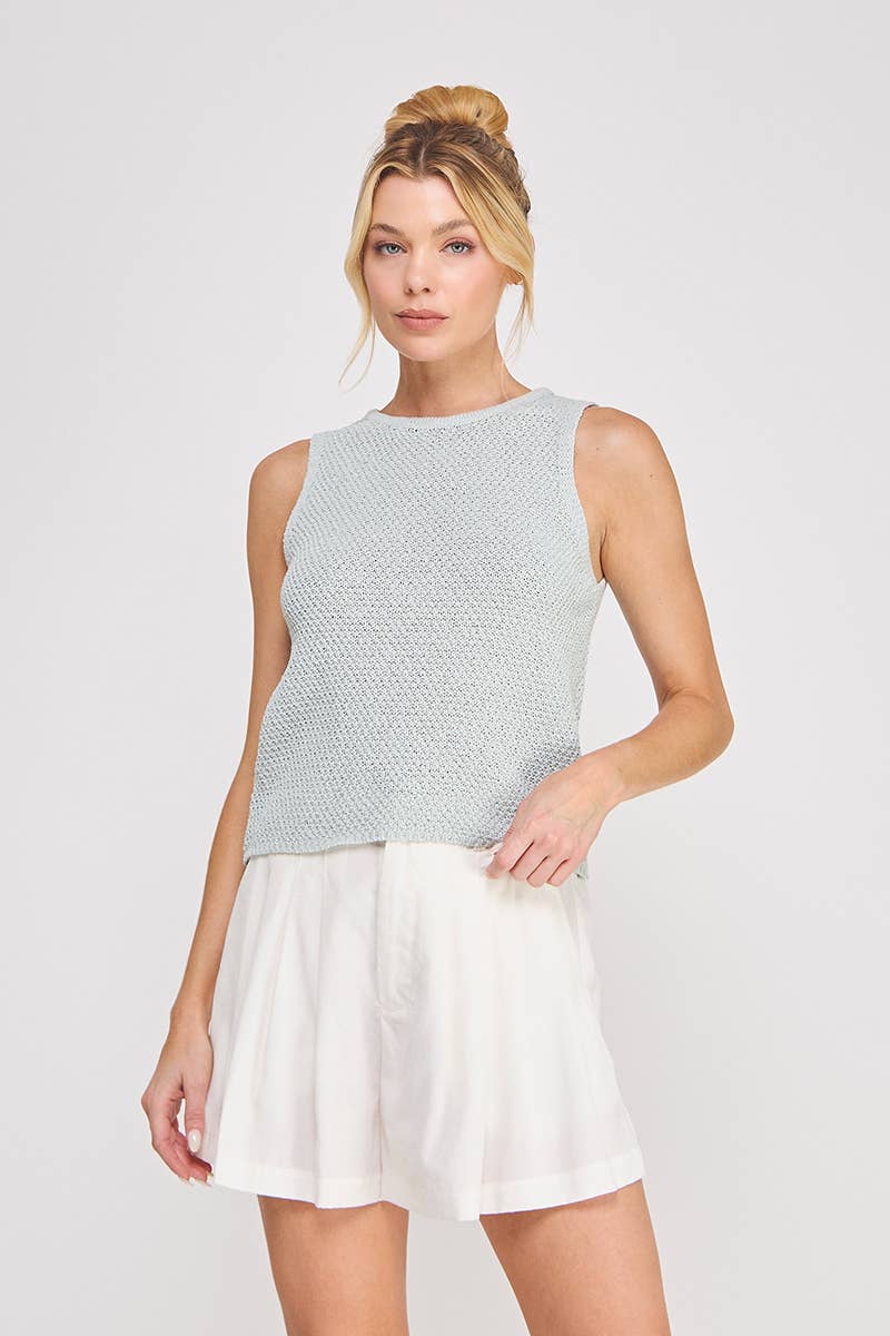Subtle Shimmer Crochet Tank
