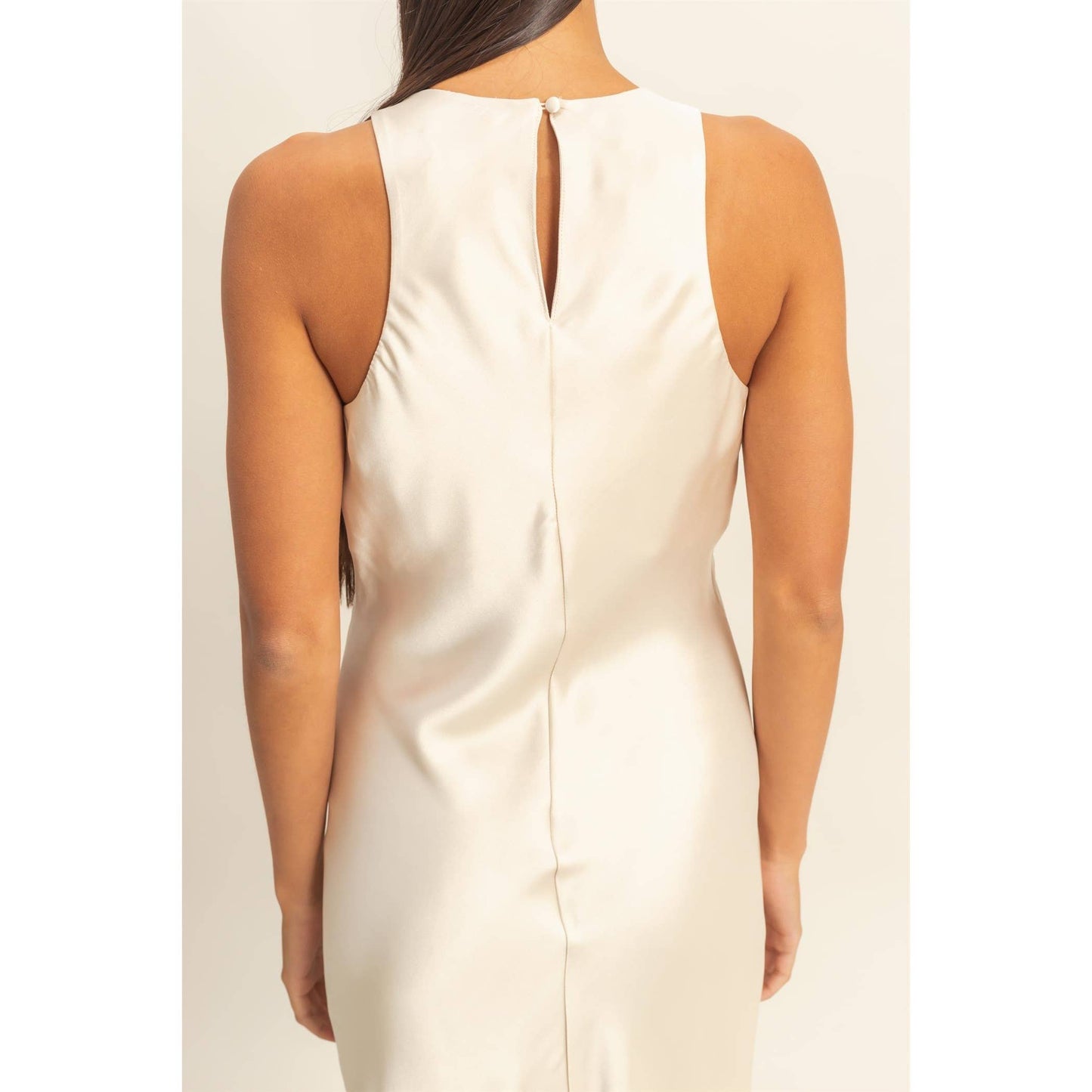 Alpaca Satin Midi Dress