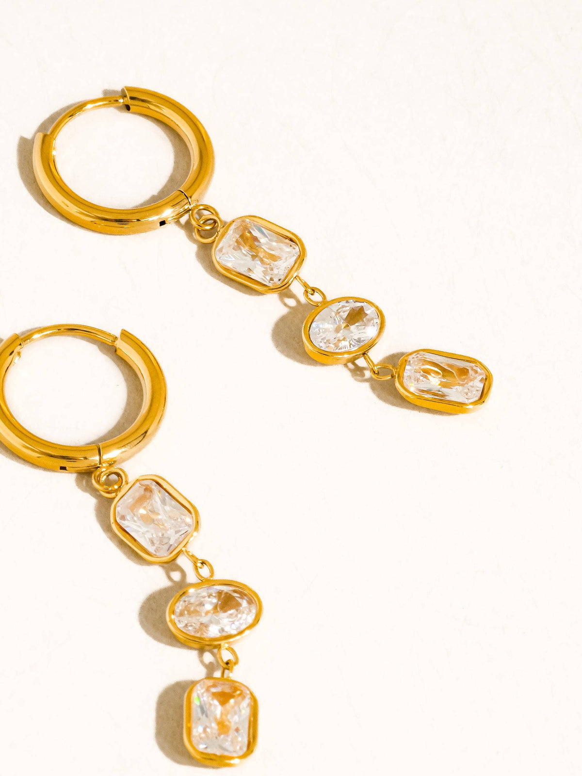 Sunniva 18K Gold Non-Tarnish Triple Drop Earrings