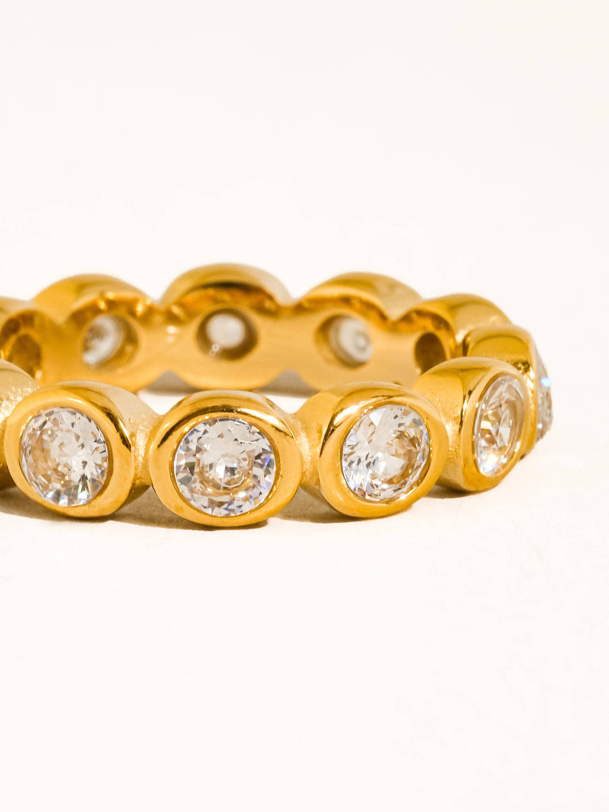 Lenna 18K Gold Non-Tarnish Bezel Eternity Ring