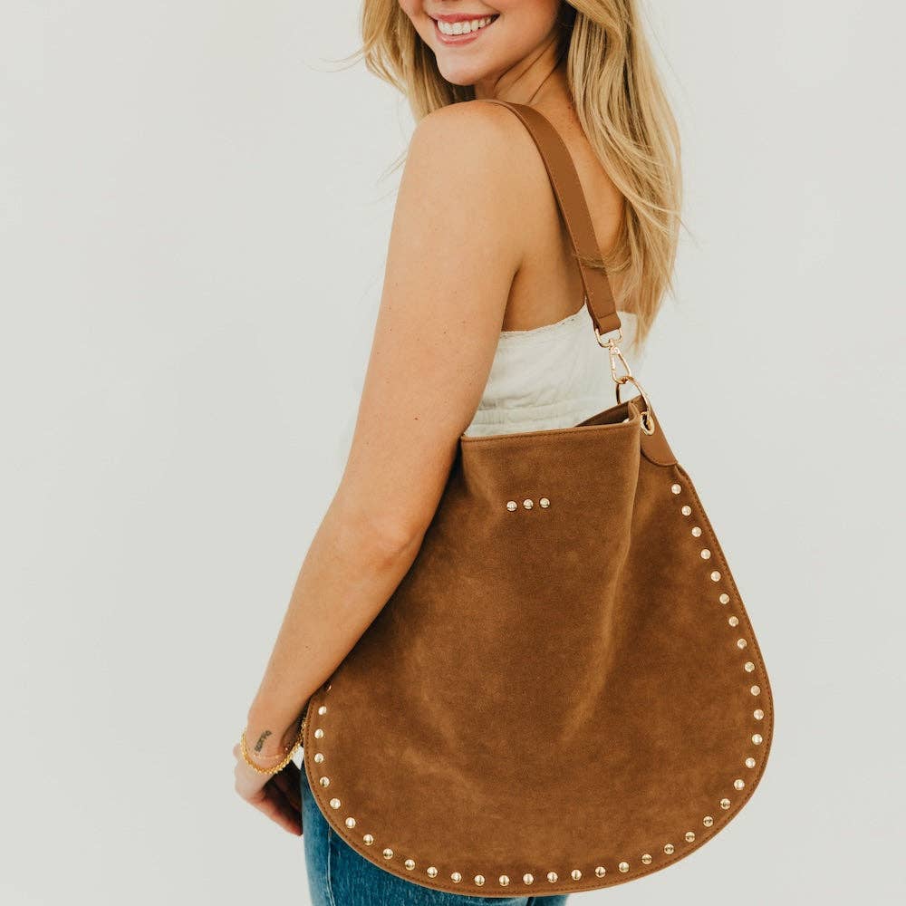 Rosalie Rivet Suede Hobo Bag - 3 Colors
