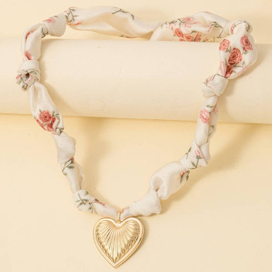 Silk Heart Necklace