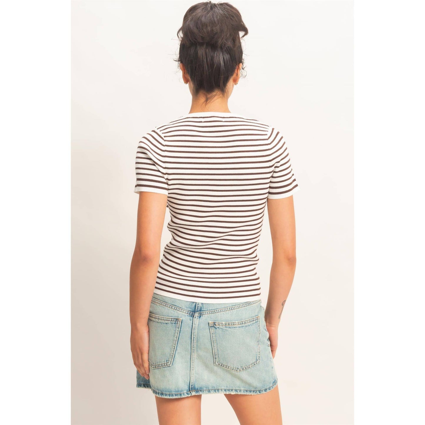 Ribbed Stripe Tee - 2 Colors