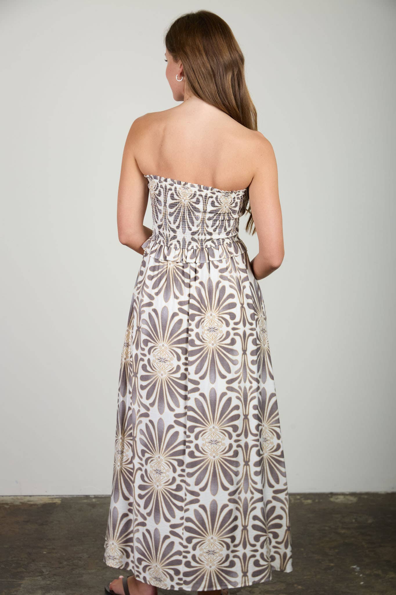 Damask Strapless Dress