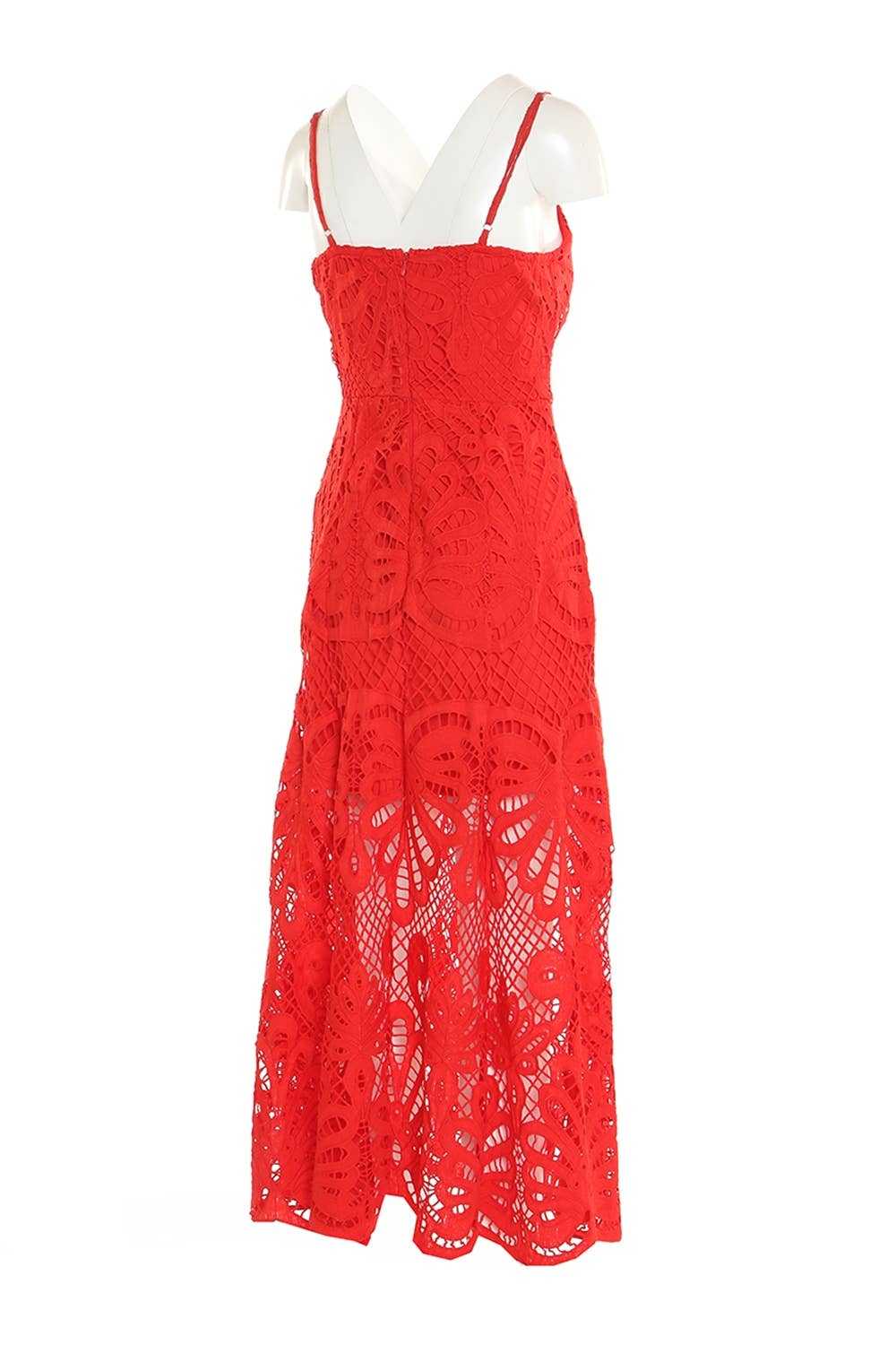 Floral Lace Net Sweetheart Maxi Slip Dress