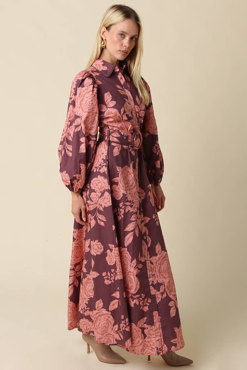 Kylie Floral Belted Maxi Dress