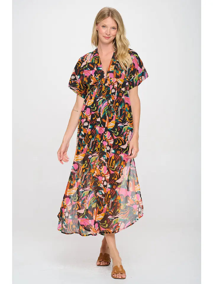Black Ikat Andre Dress