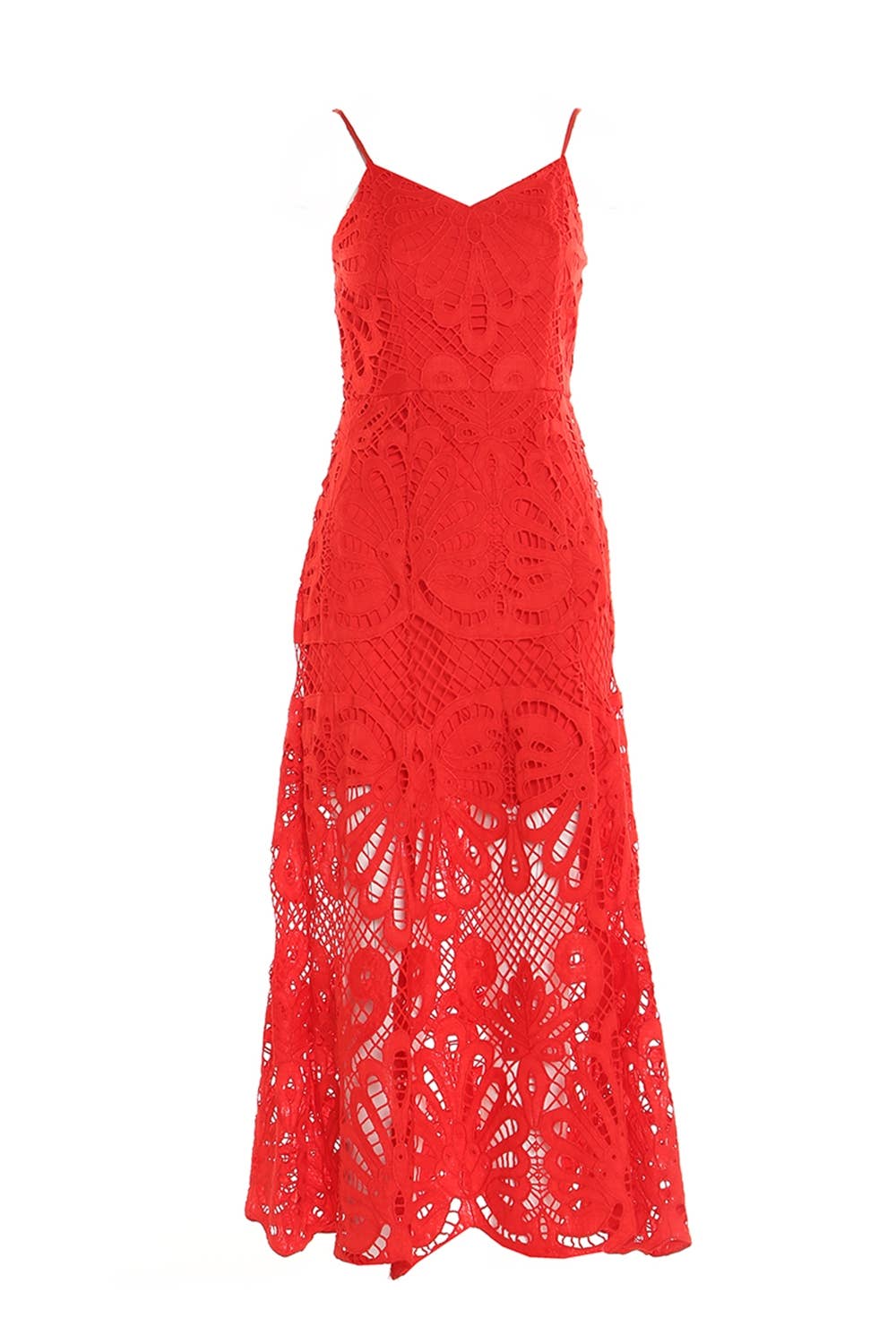Floral Lace Net Sweetheart Maxi Slip Dress
