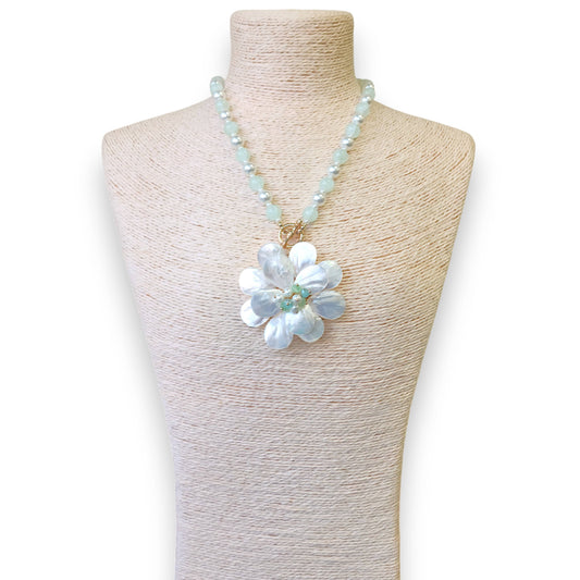 Mother of Pearl Flower Necklace