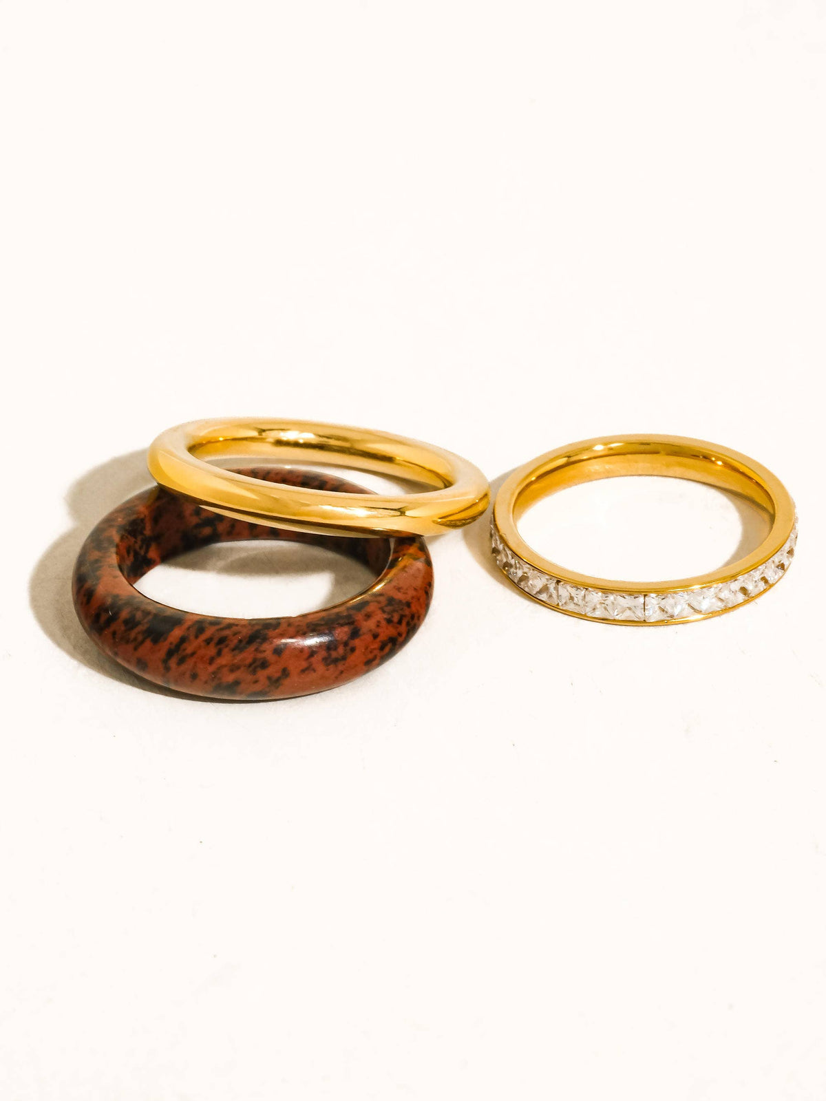 Red Jasper Stone Mixed Ring Set