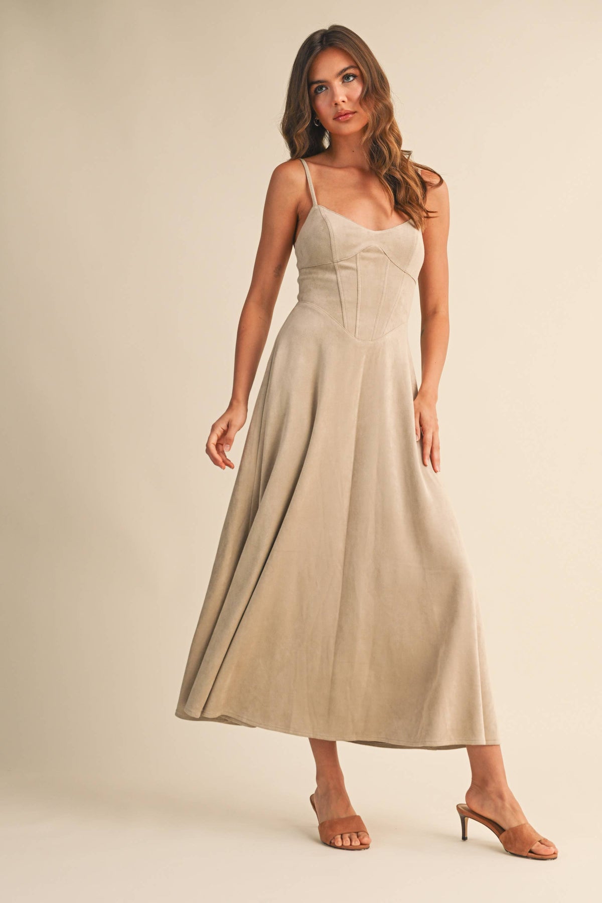 Suede Bustier Dress