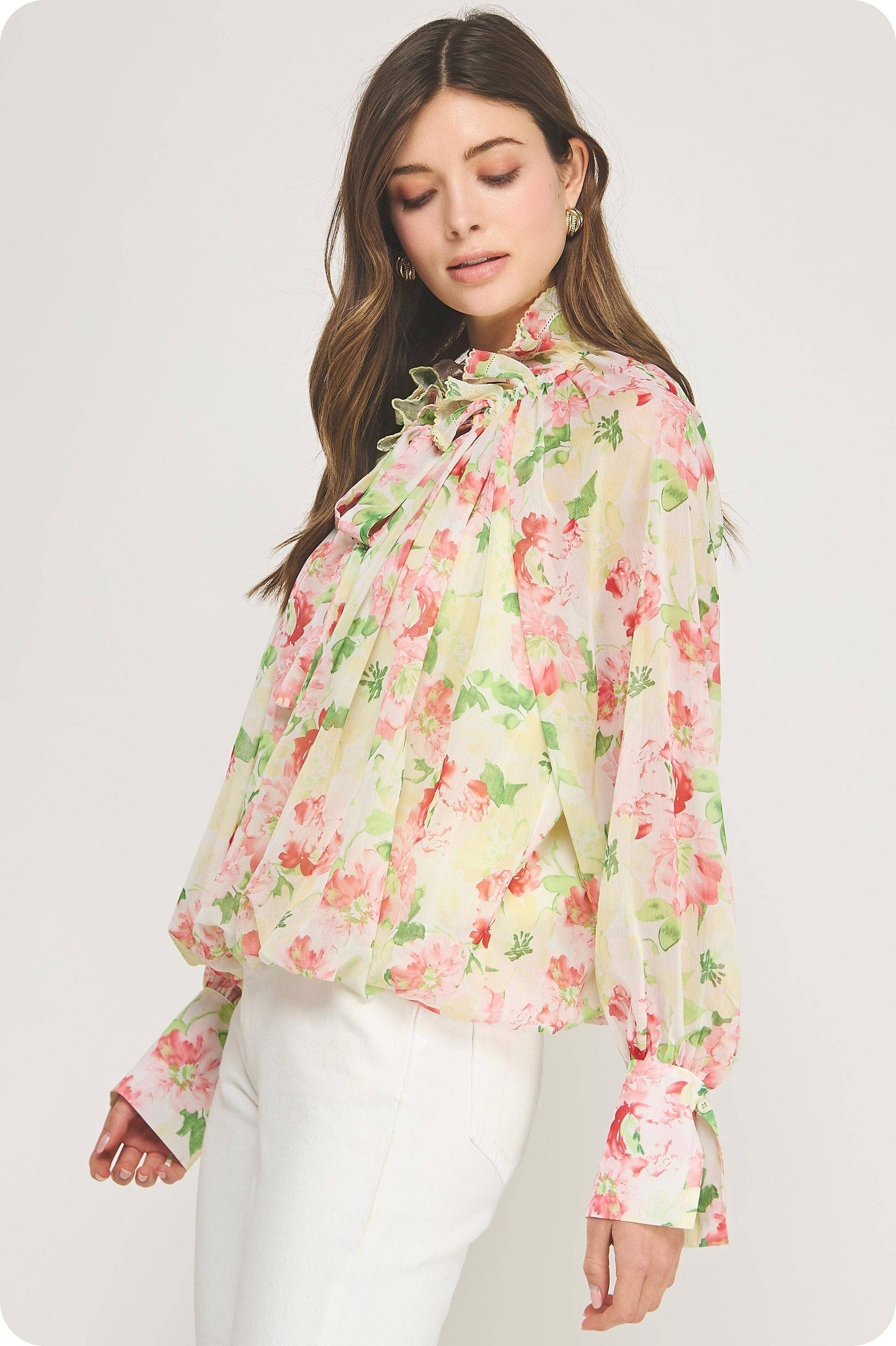 Floral Picot Blouse