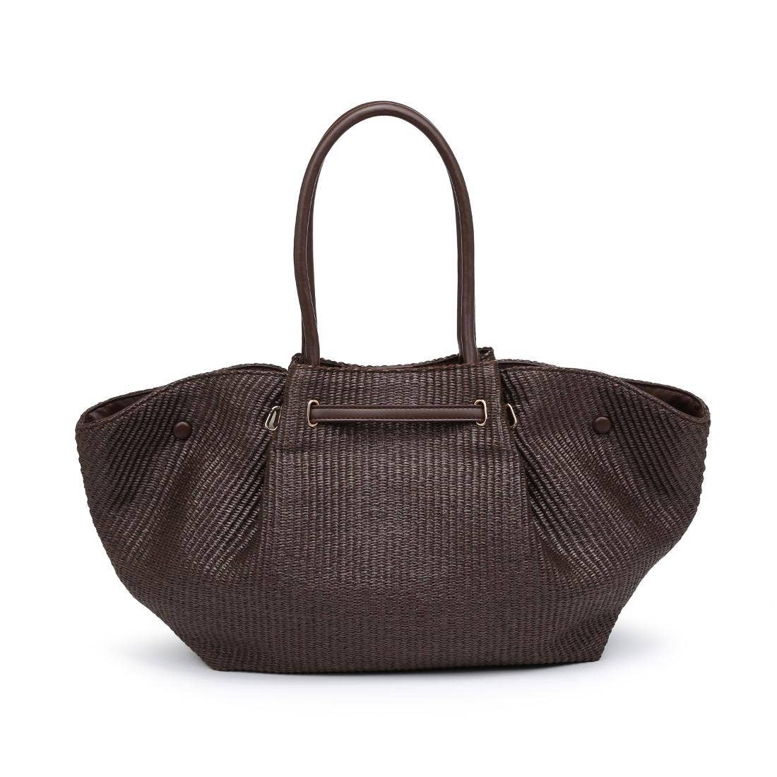 Kaia - Straw Tote: Natural Black