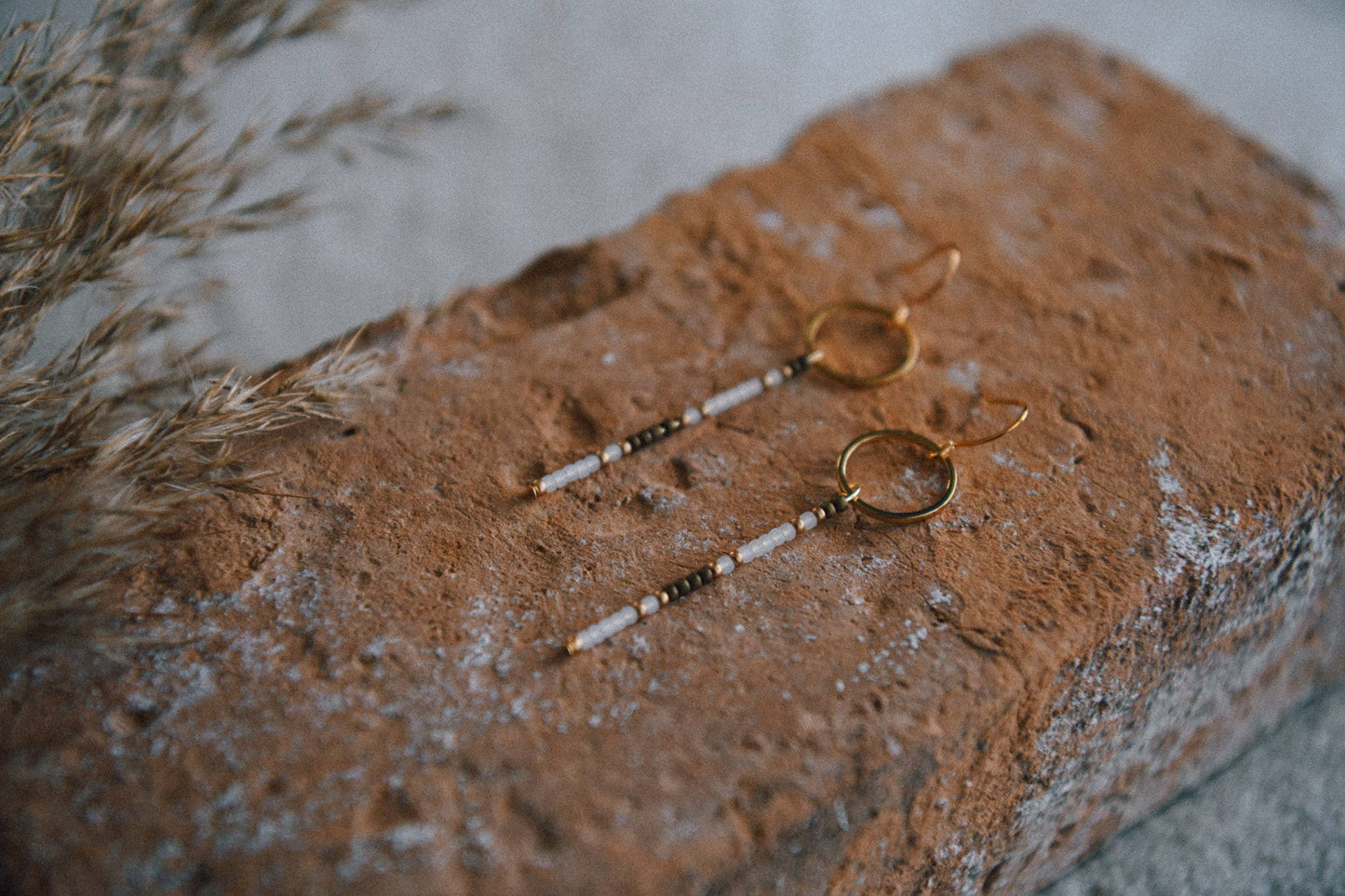 Seed Bead and Gold Circle Lightweight Earring- 3 Colors