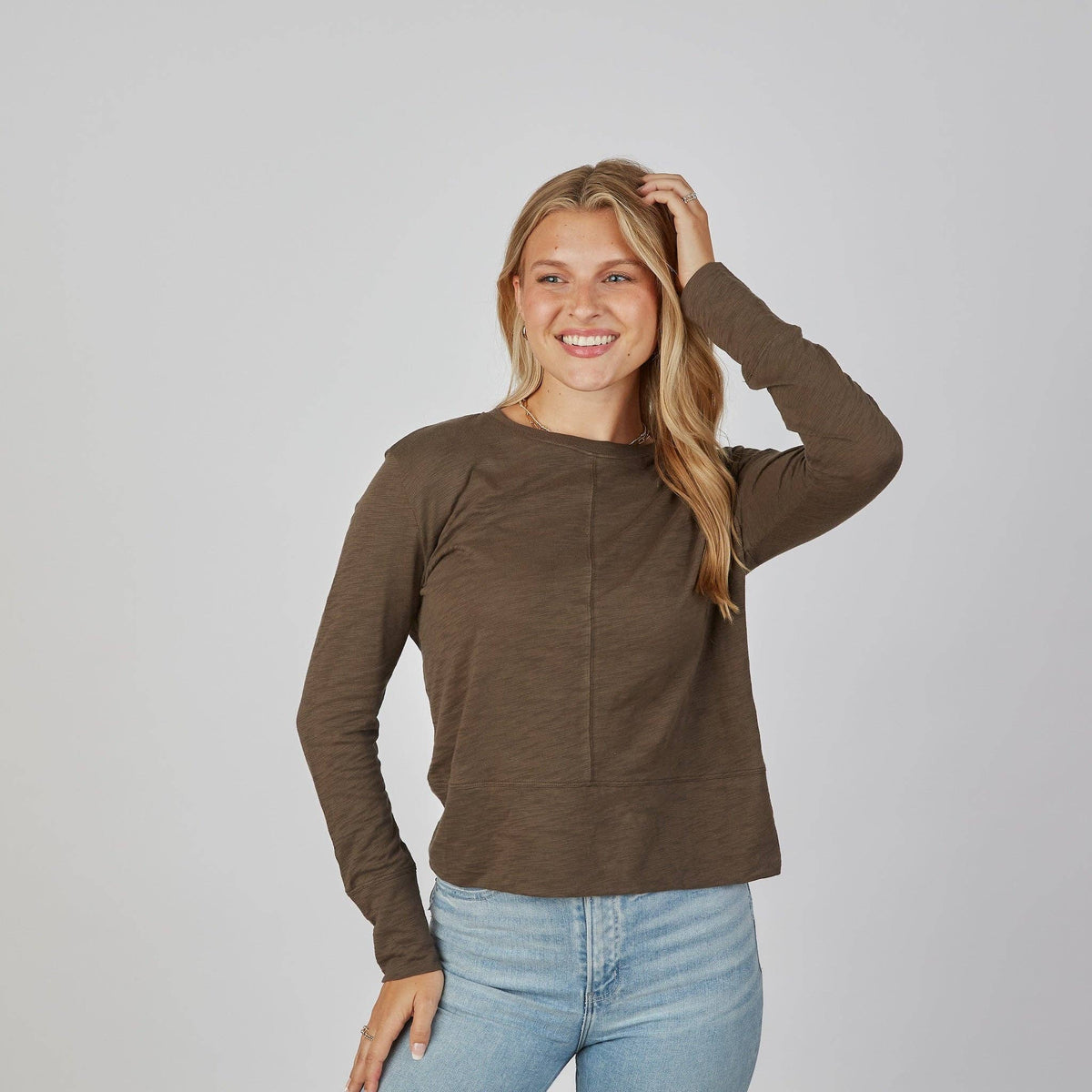 Celia Long Sleeve Tee - Espresso