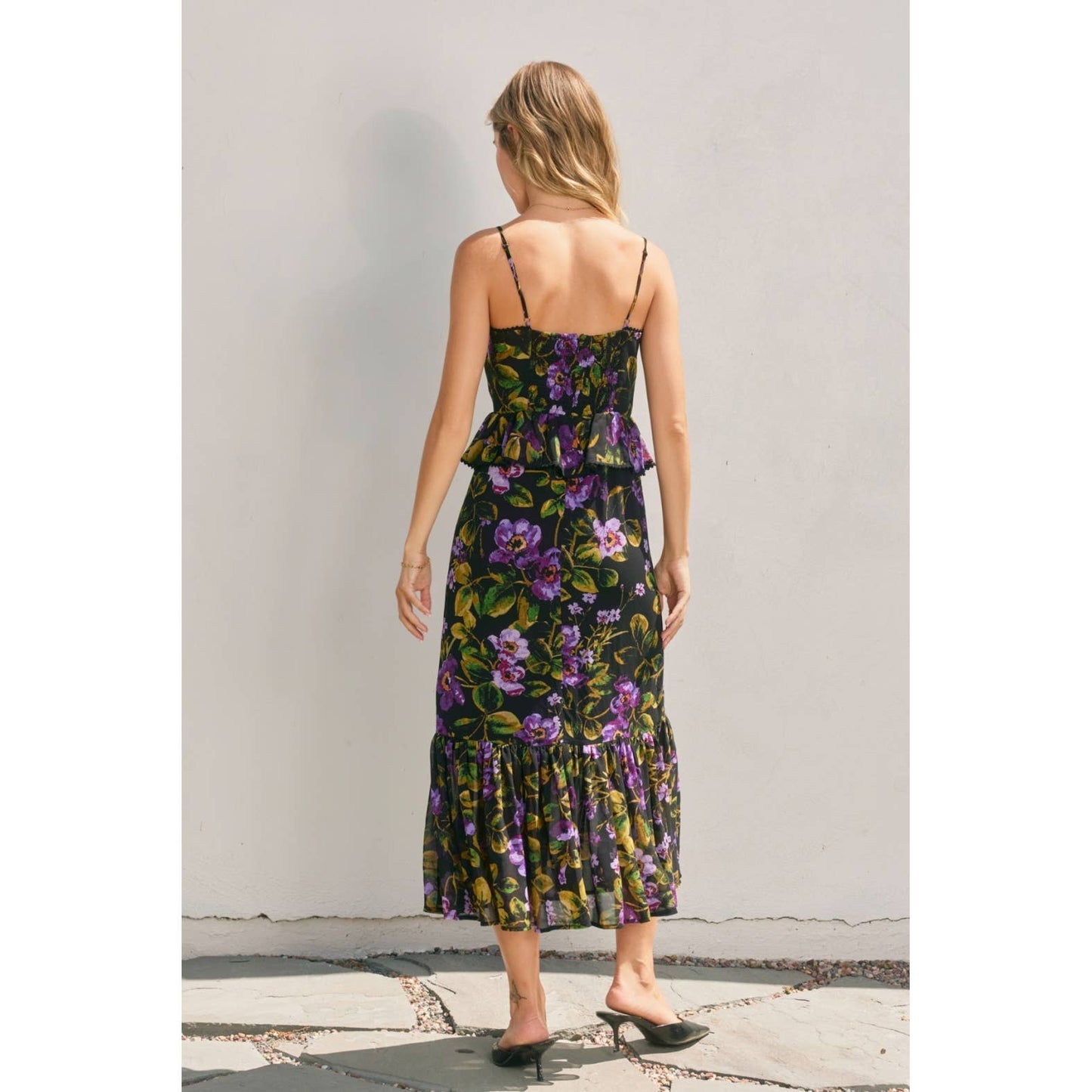 Midnight Violet Midi Dress