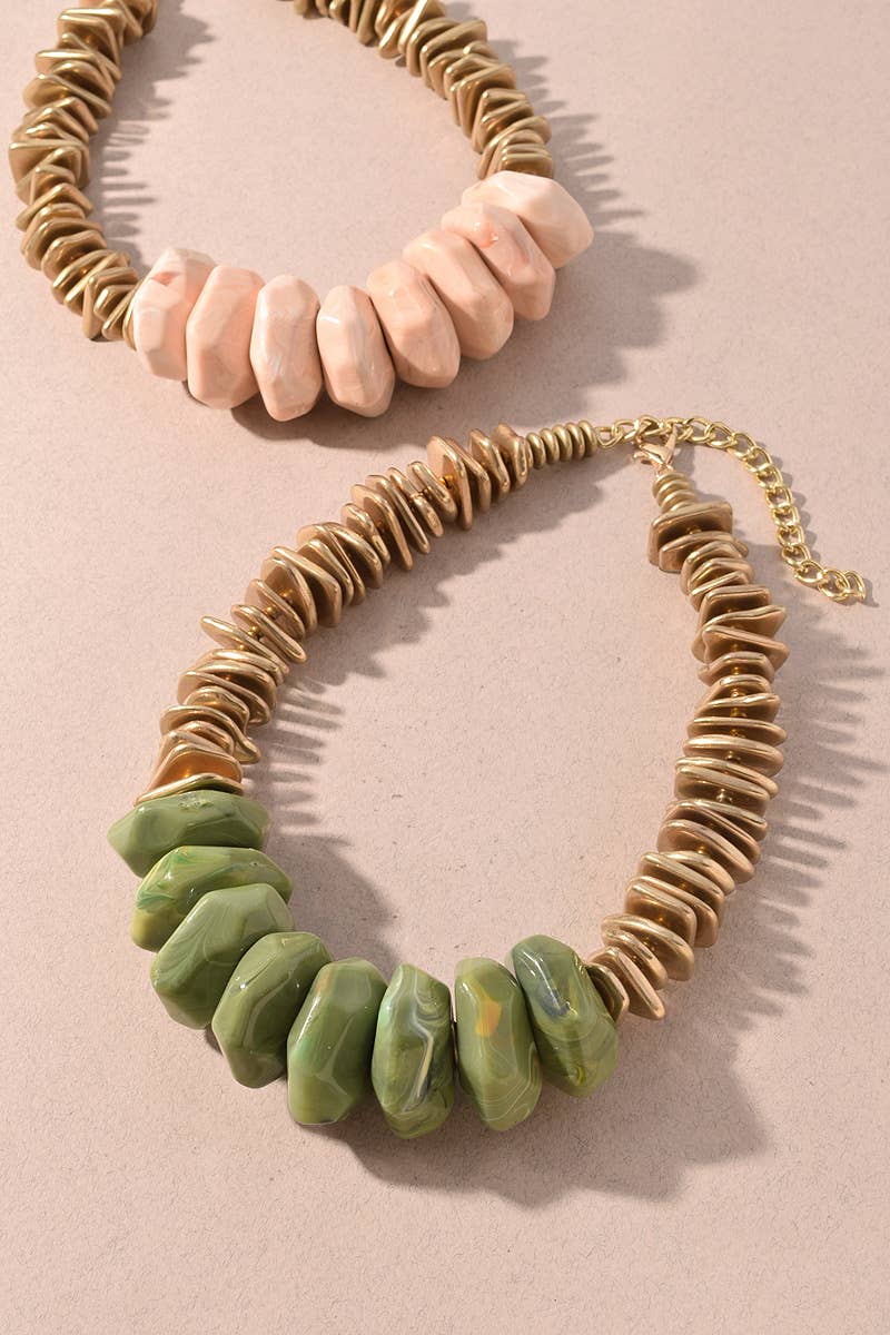 Chunky Resin Stone Statement Necklace