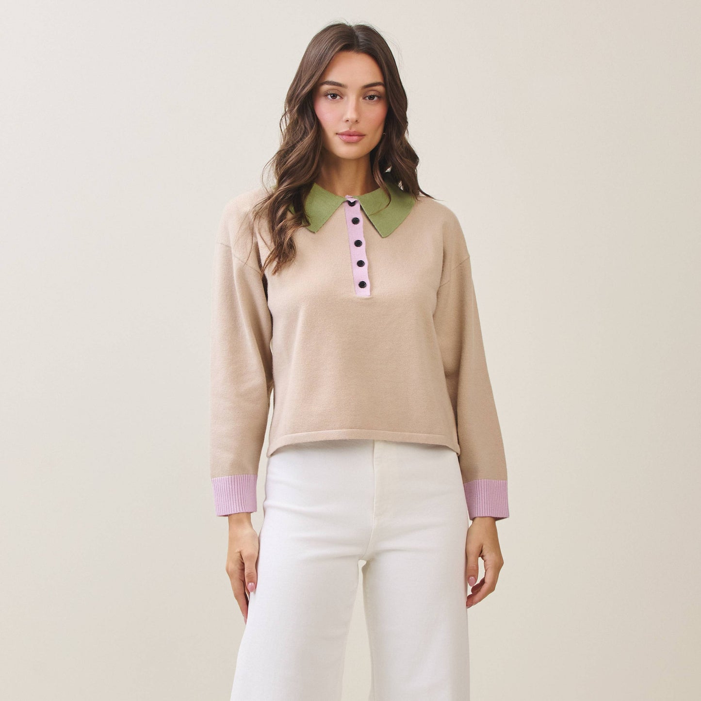 Colorblock Polo Sweater