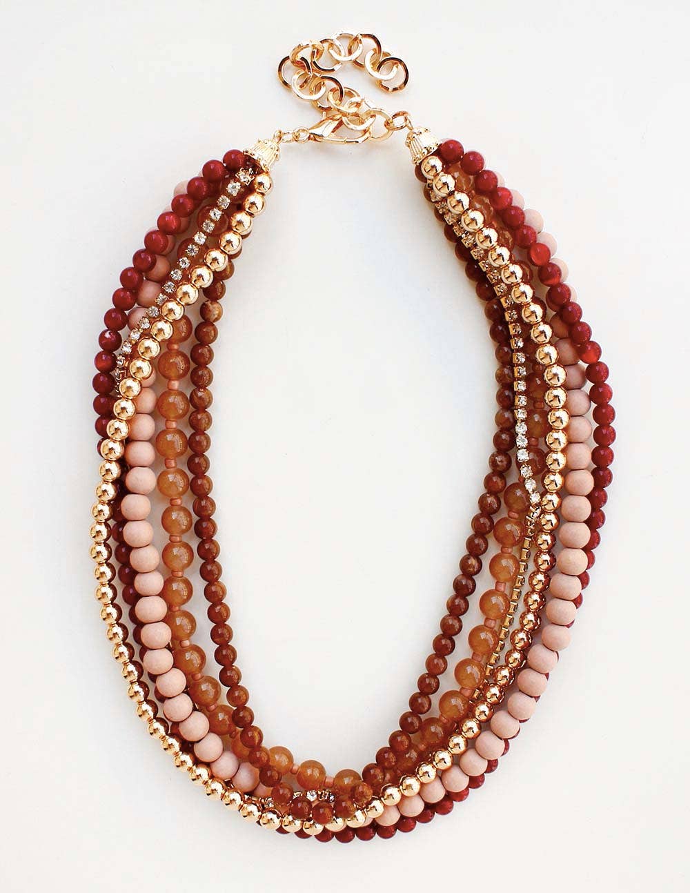 Layered Bead Necklace - Multiple Colors