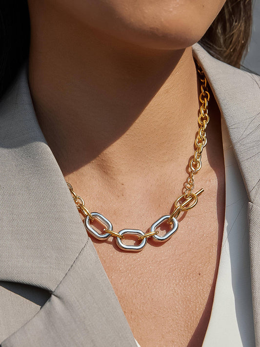 Lurette 18K Two Tone Chain Necklace