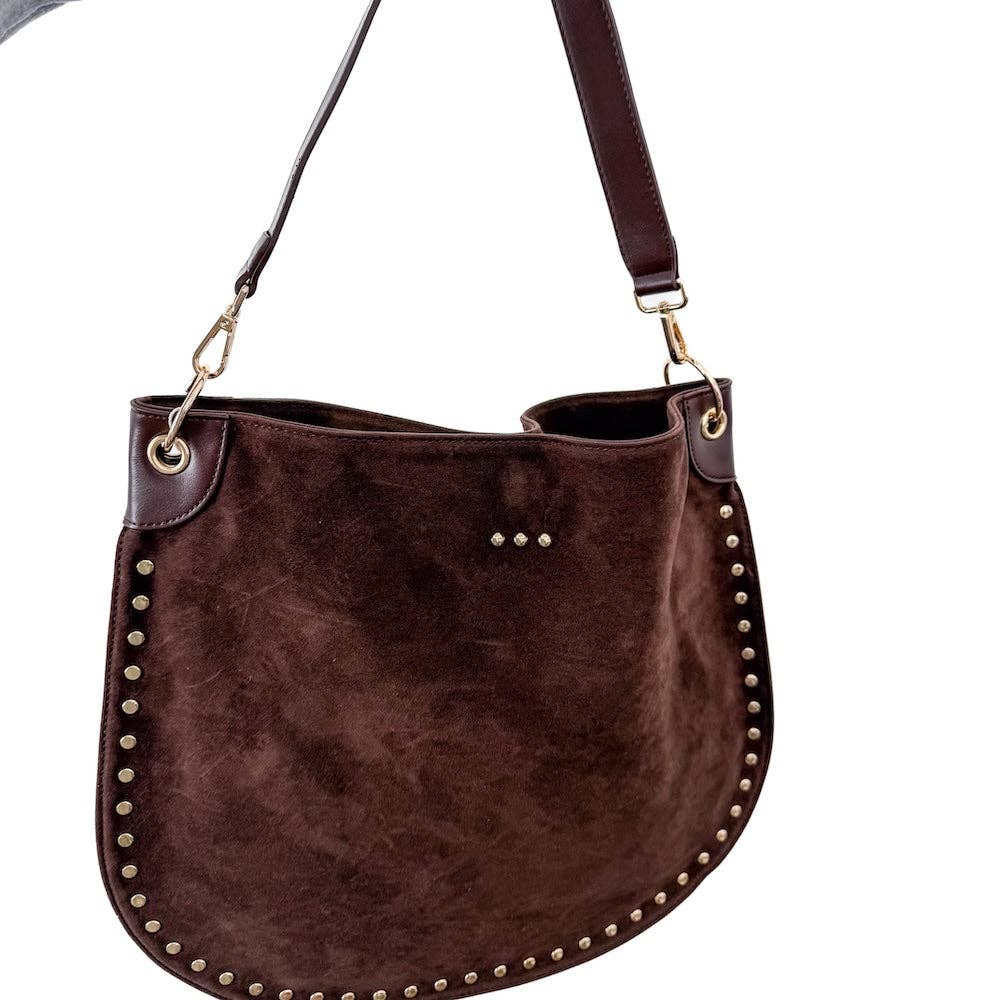 Rosalie Rivet Suede Hobo Bag - 3 Colors