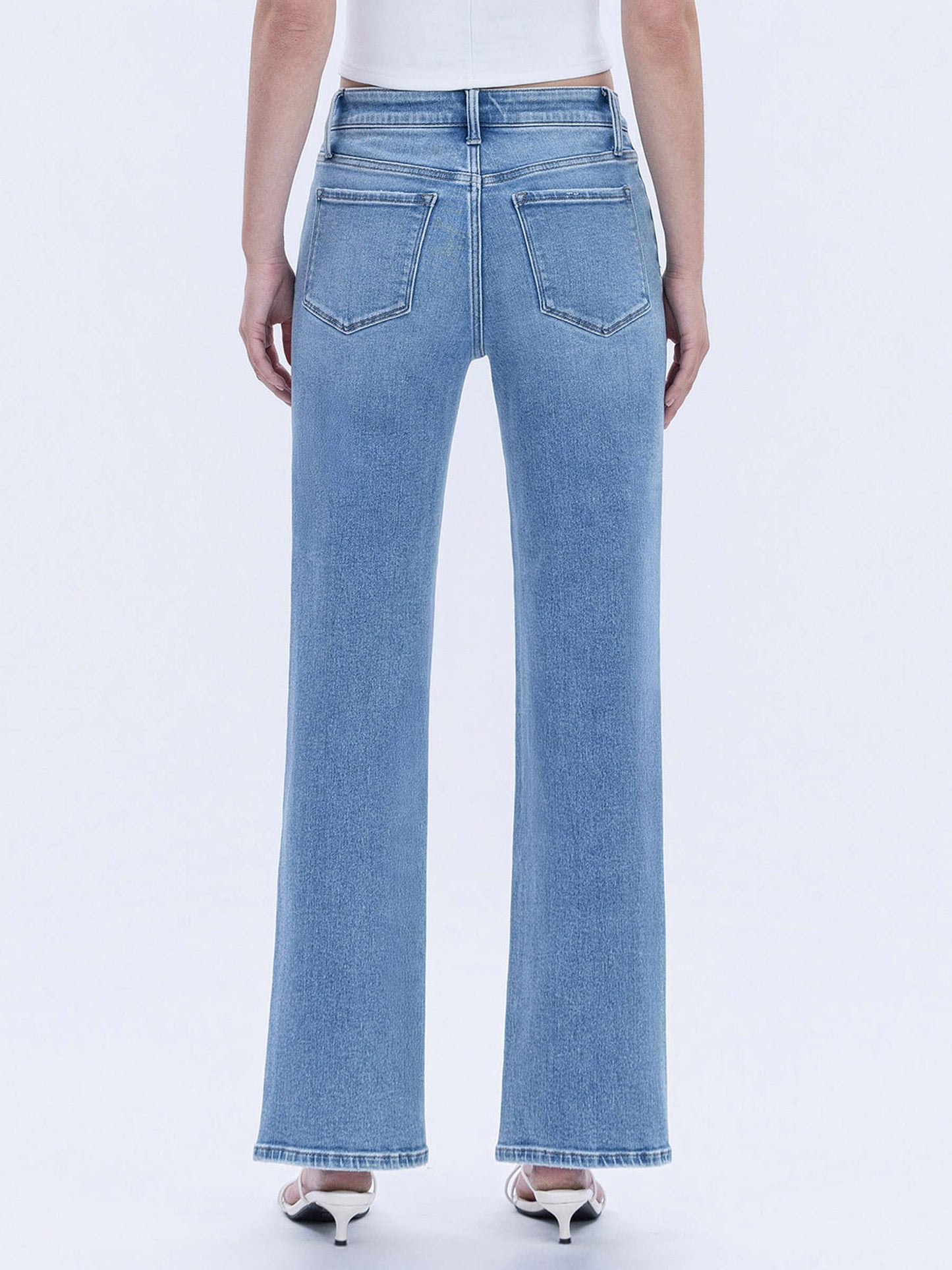 High Rise Slim Wide Denim