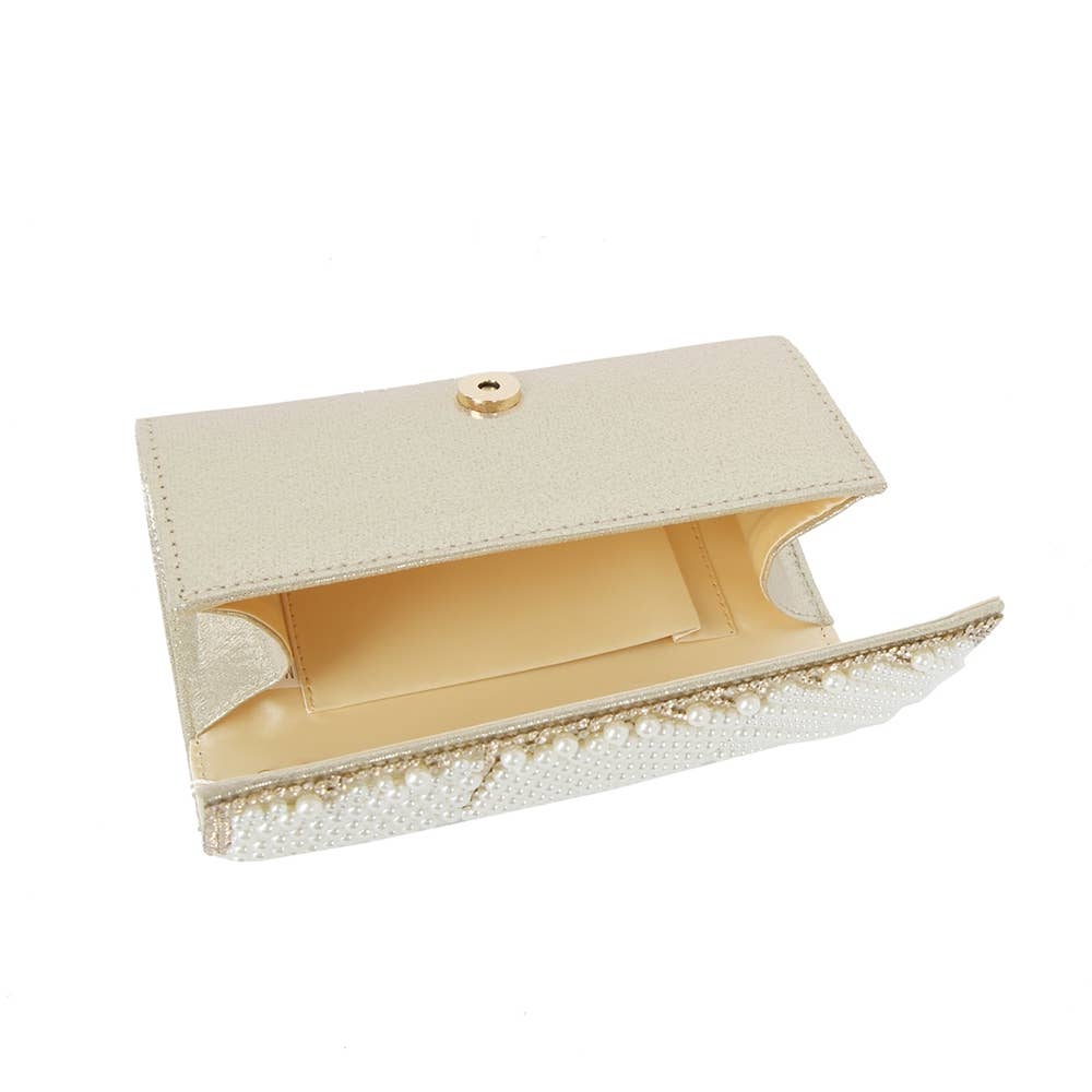 Pearl Chevron Pattern Clutch
