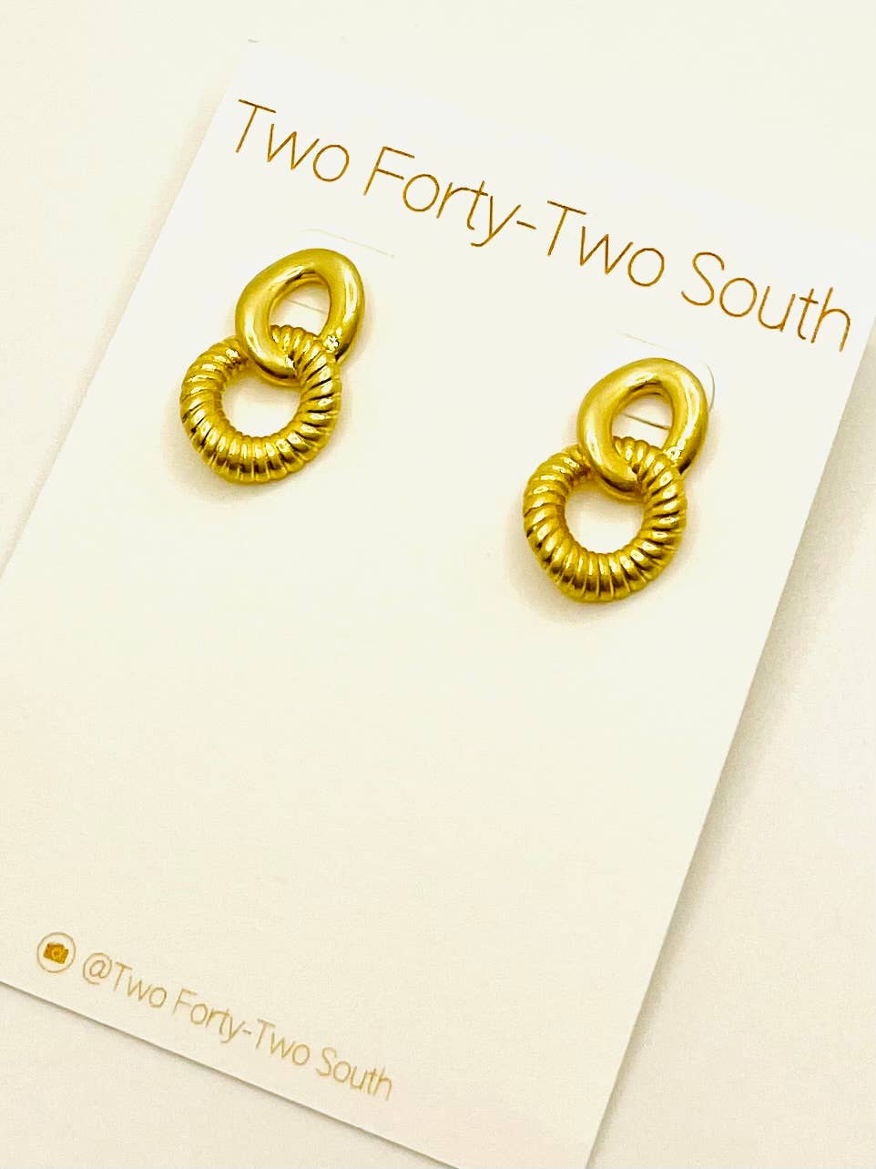 Vintage Gold Double Drop Dangle Earrings