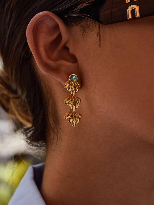 Clay 18K Gold Non-Tarnish Shell Drop Earring