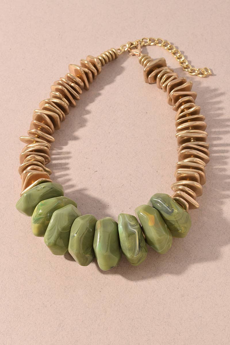 Chunky Resin Stone Statement Necklace