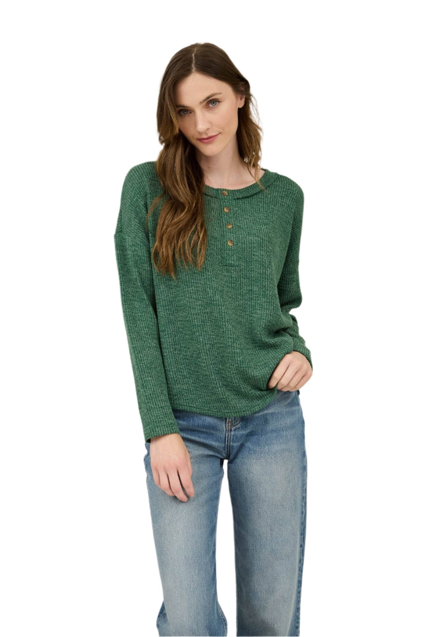 Waffle Knit Henley-3 Colors