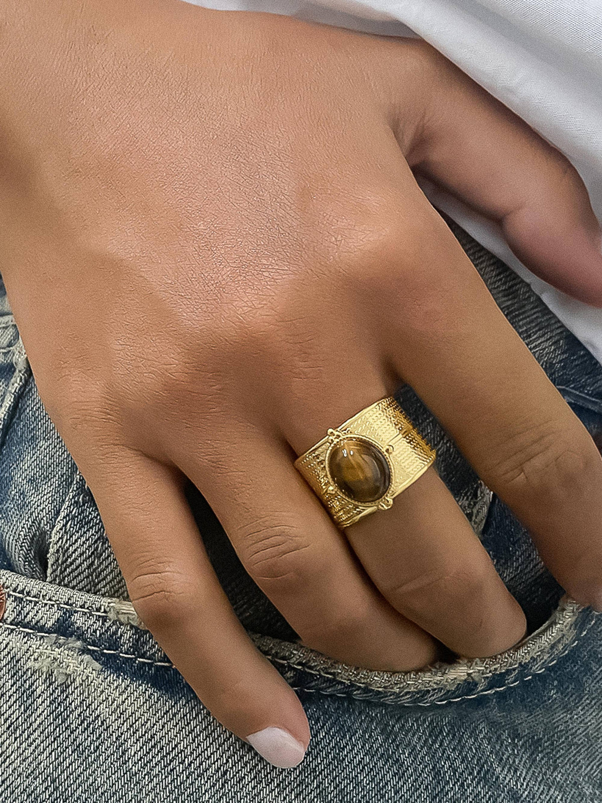 Oasis 18K Gold Adjustable Ring - 2 Colors