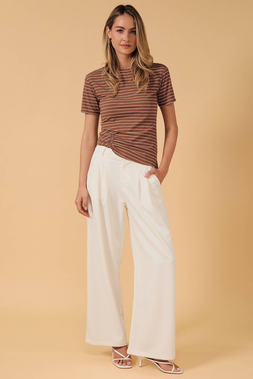 Ruched Crew Neck Tee