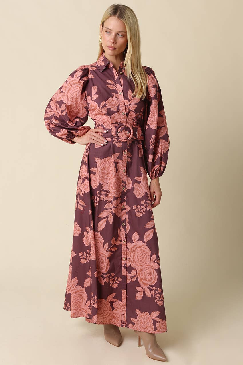 Kylie Floral Belted Maxi Dress