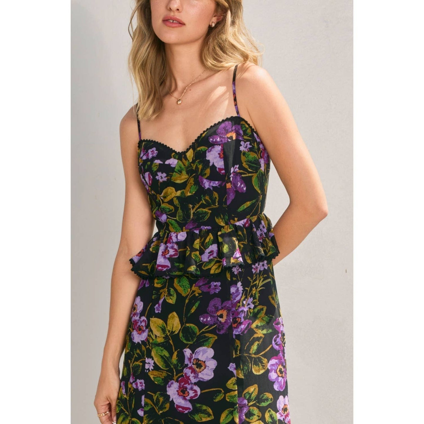 Midnight Violet Midi Dress