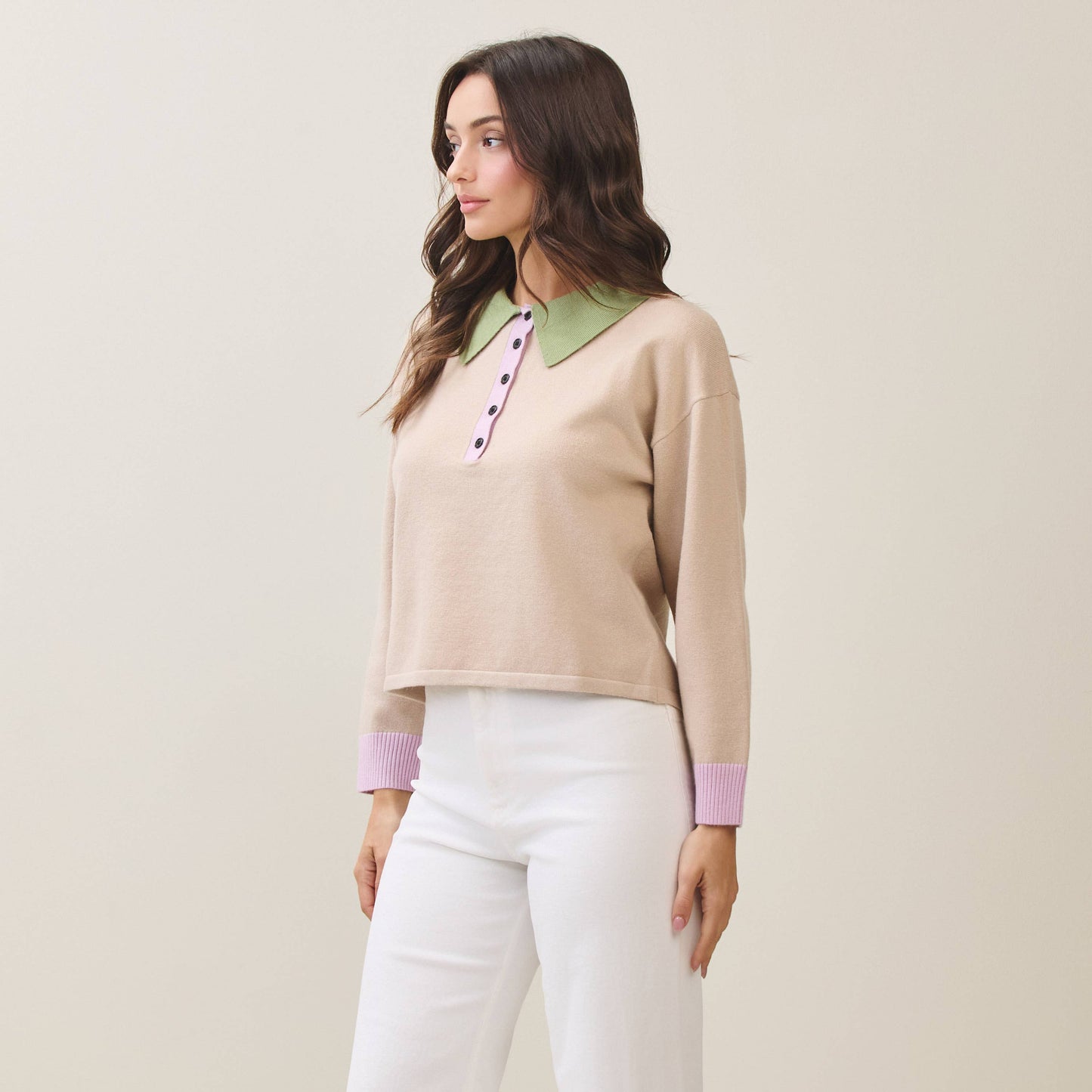 Colorblock Polo Sweater