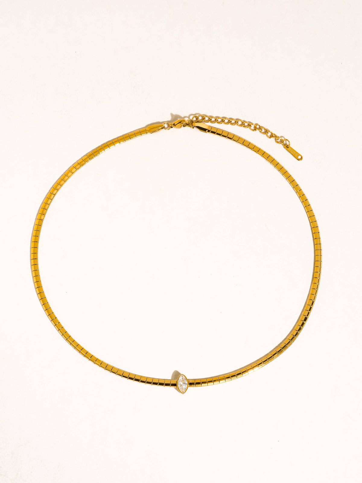 Wynter 18K Gold Non-Tarnish Marquise Box Chain Choker