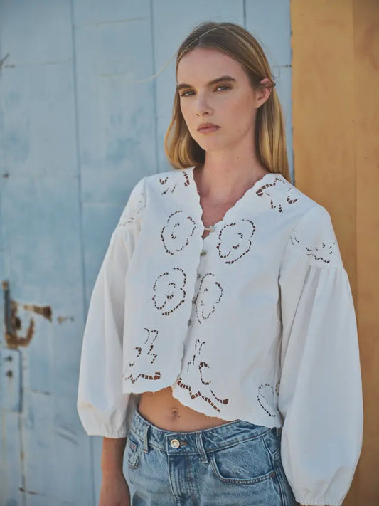 Volume Up Denim Blouse