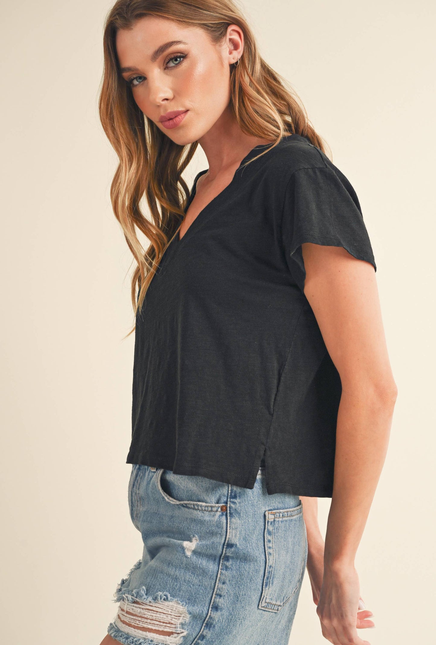Box Crop Top - Black
