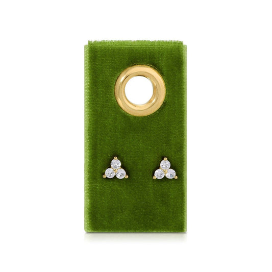 Triple Cluster Studs on Velvet Tag: .22"