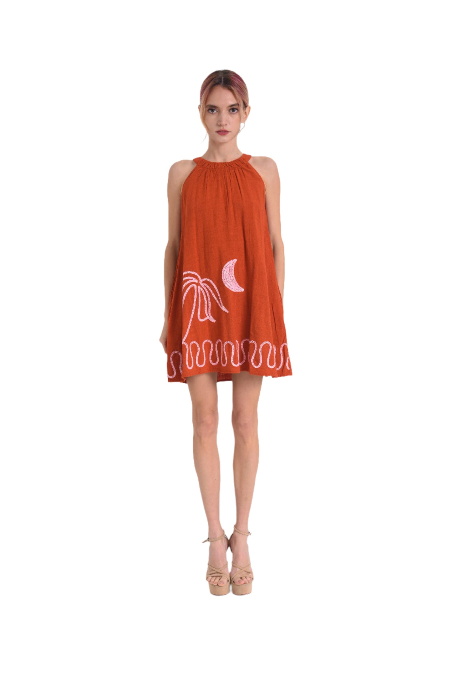 Palm & Loop Halter Dress