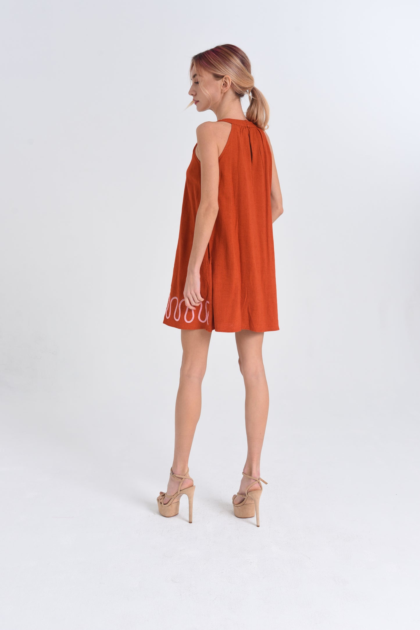 Palm & Loop Halter Dress