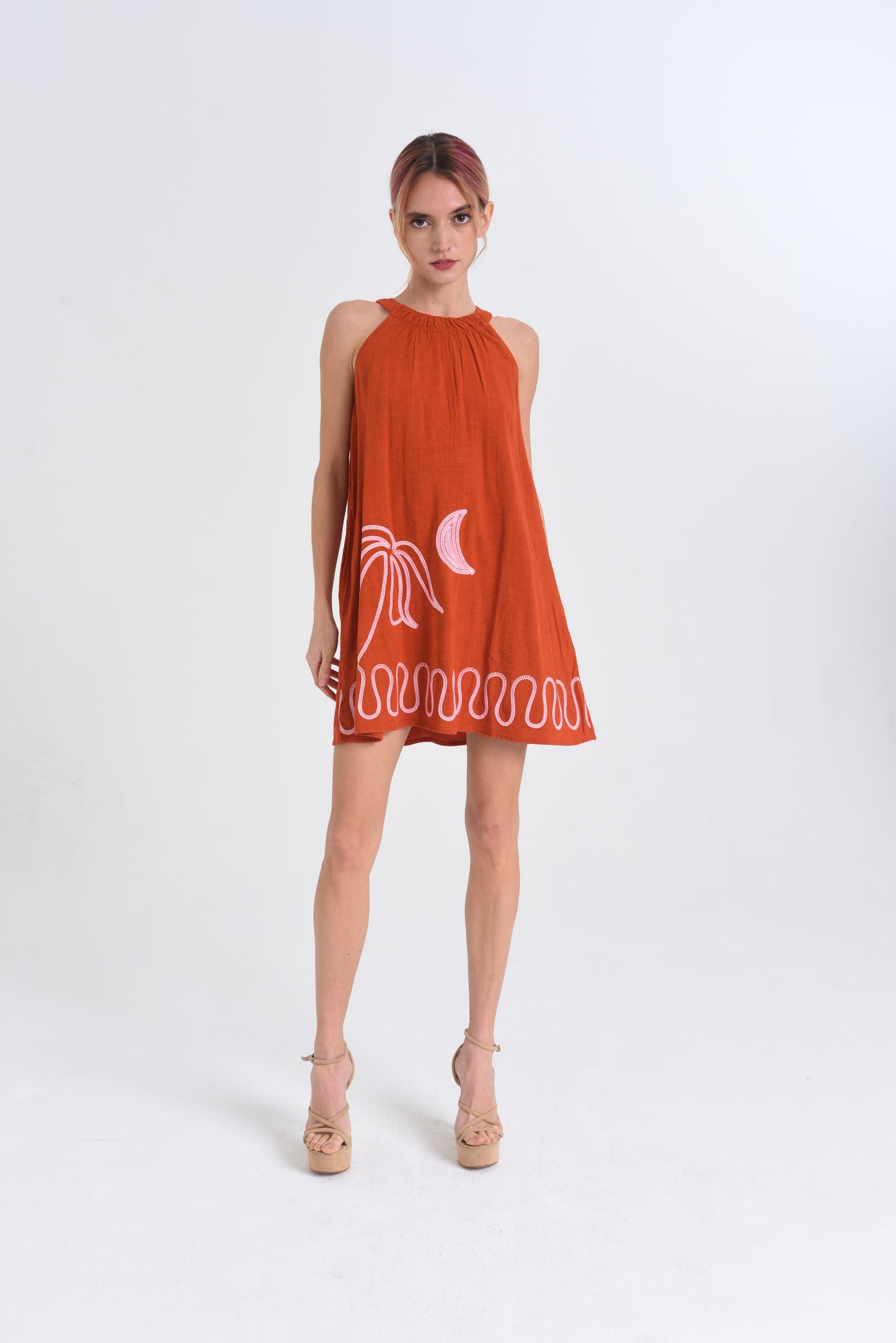 Palm & Loop Halter Dress