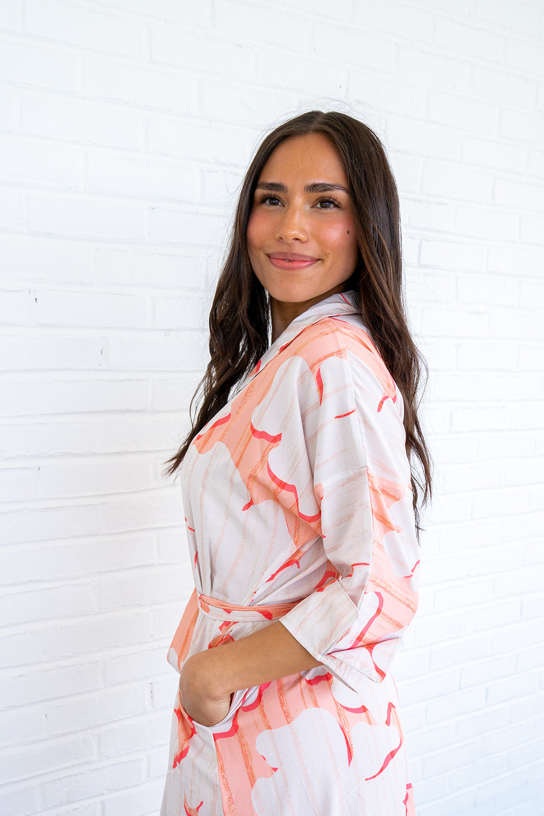 Serenity Point Maxi Dress - Coral Print