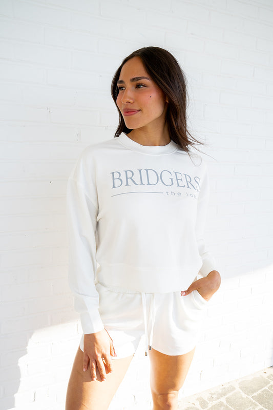 Bridgers Cropped Scuba Sweatshirt - White