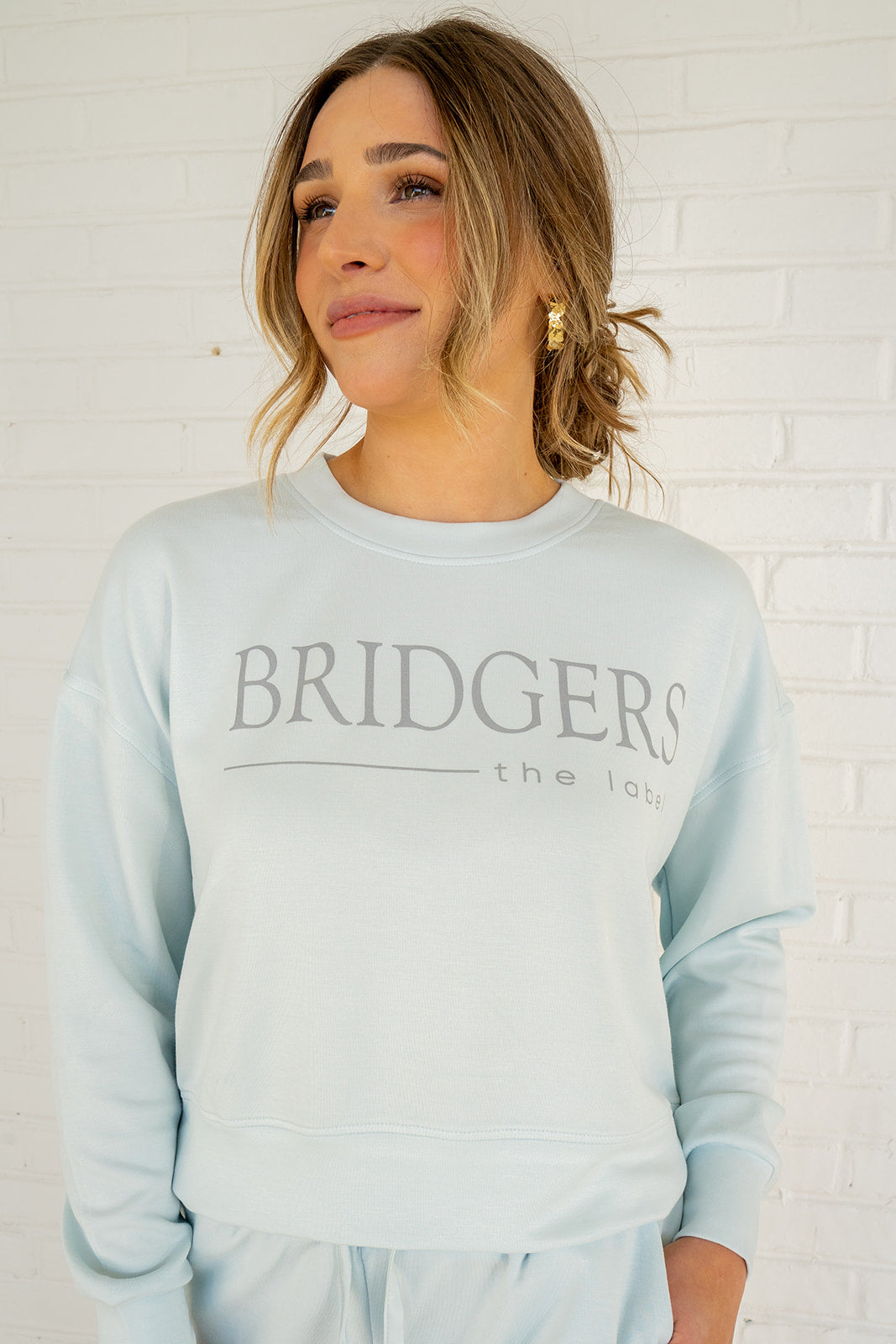 Bridgers Cropped Scuba Sweatshirt - Blue