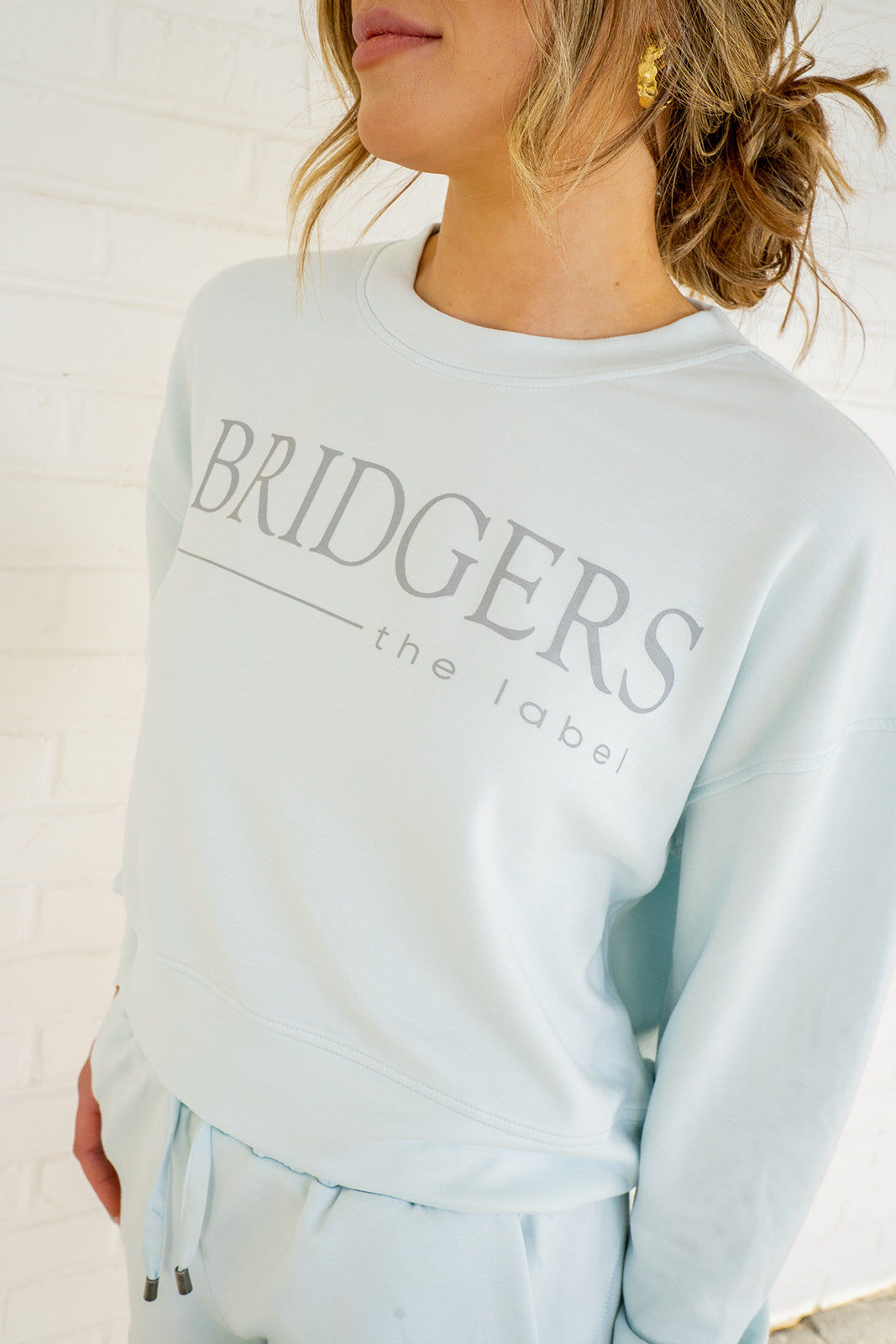 Bridgers Cropped Scuba Sweatshirt - Blue