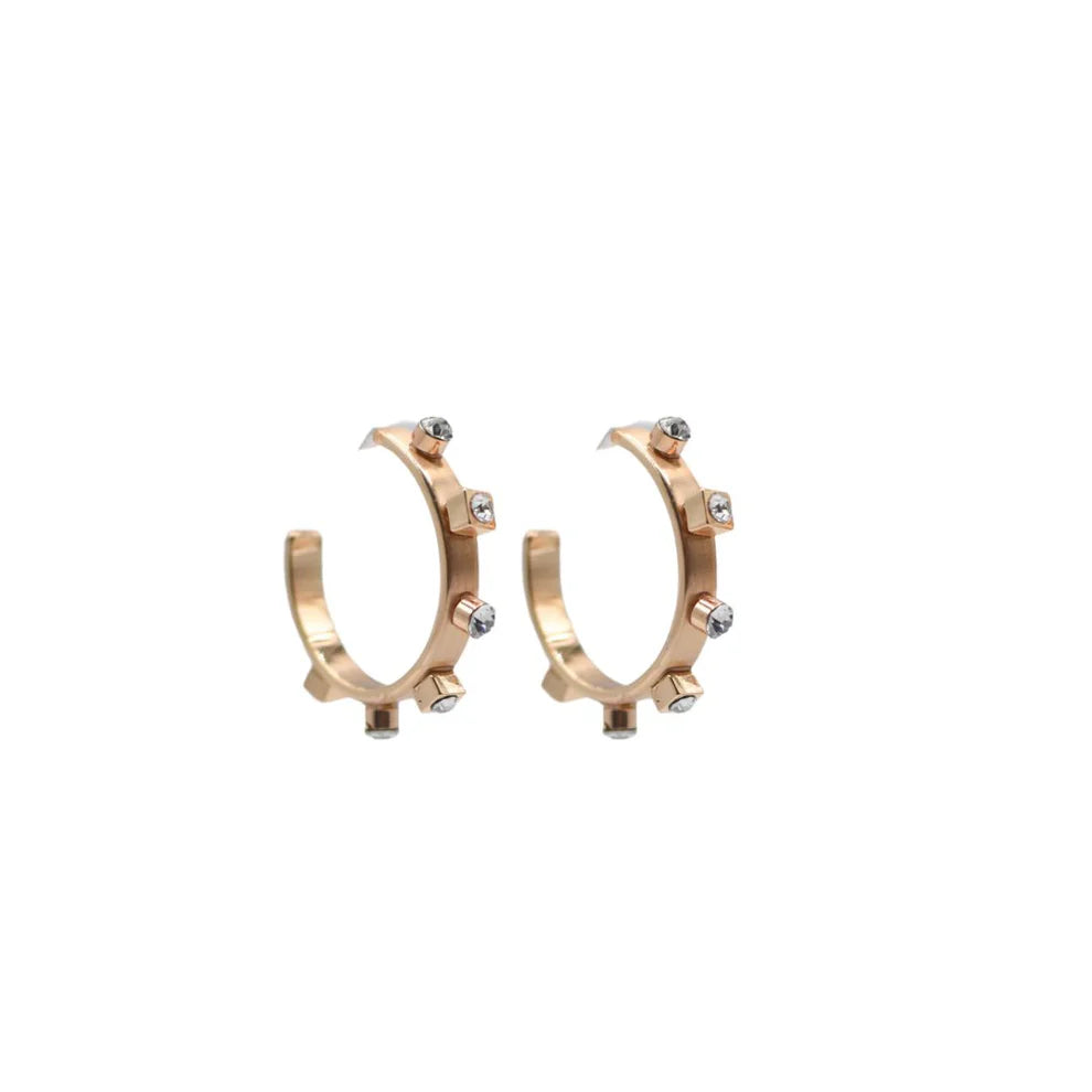Smith & Co Gold Metal Hoop - Crystal