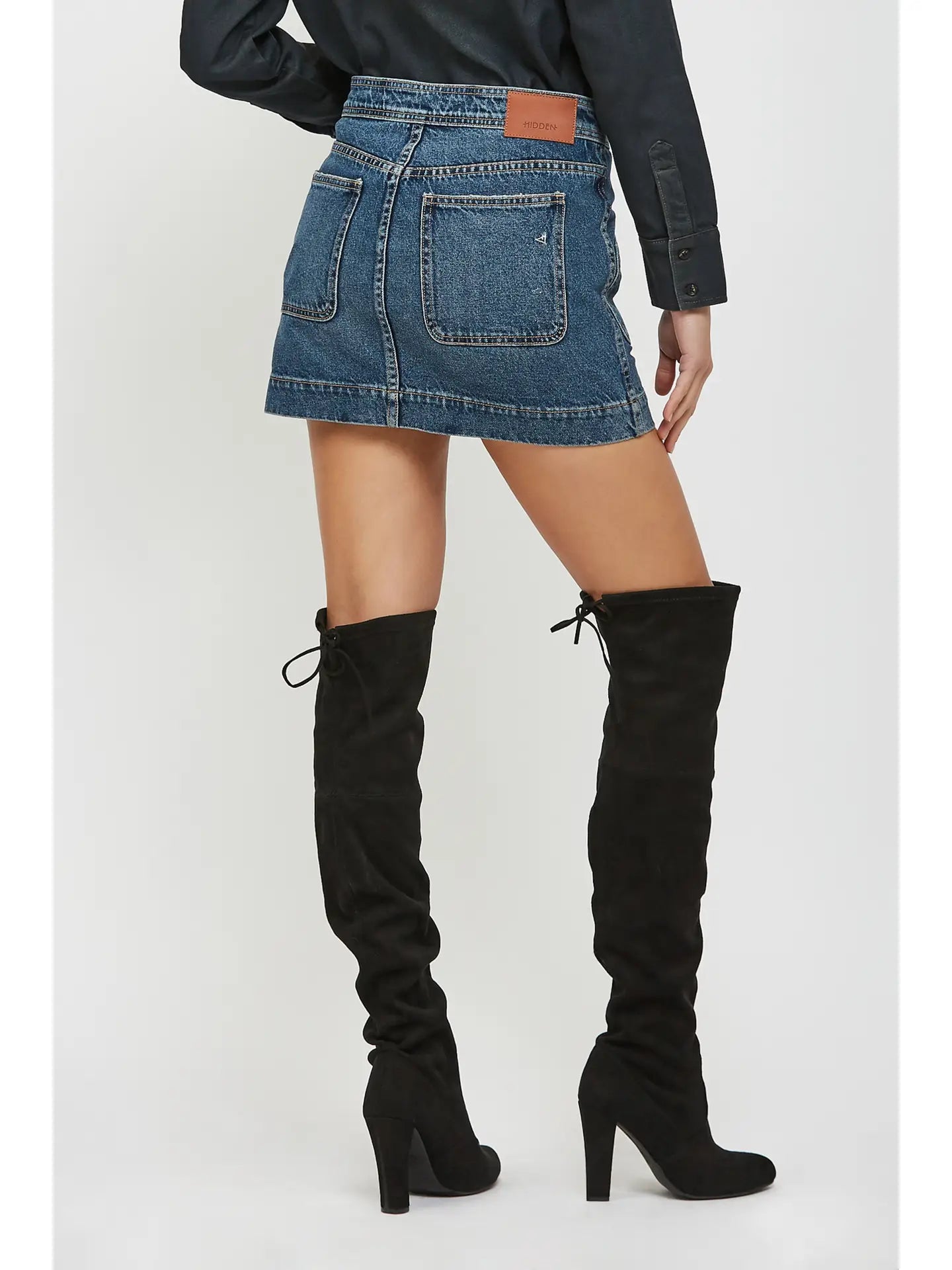 Zipped Denim Skirt